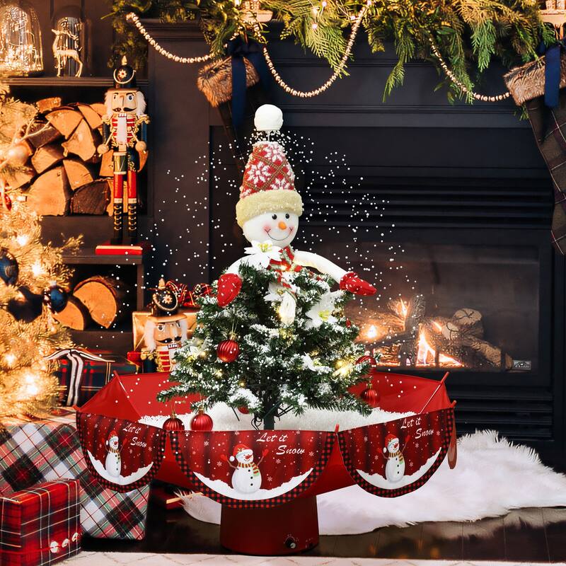 Holiday 31.5" Animated Musical Snowing Christmas Tree and Snowman Decor